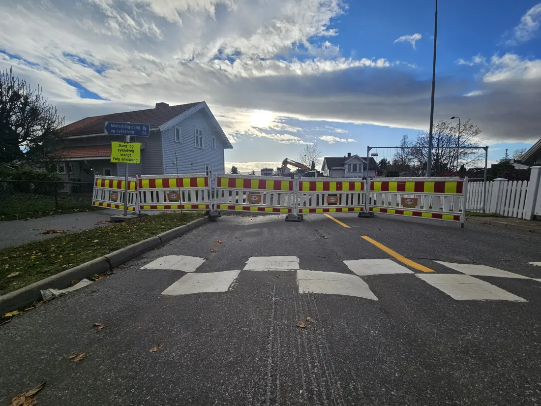 Arbeidene  er godt skiltet. Foto: Christoffer Horsfjord Nilsen